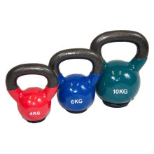 Großhandel 4-32kg Vinyl Kettlebell mit Gummibasis